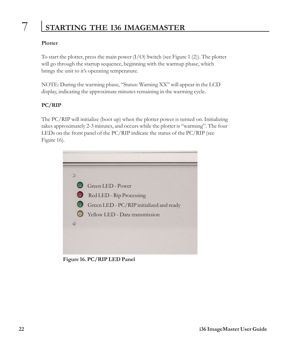 Starting the i36 imagemaster | iSys i36 User Manual | Page 21 / 30