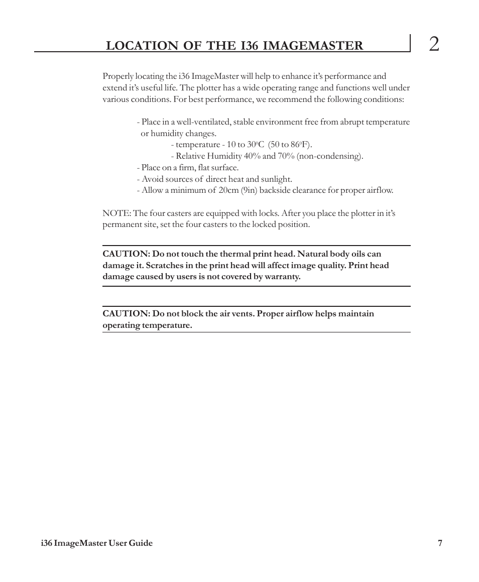 Location of the i36 imagemaster | iSys i36 User Manual | Page 6 / 30