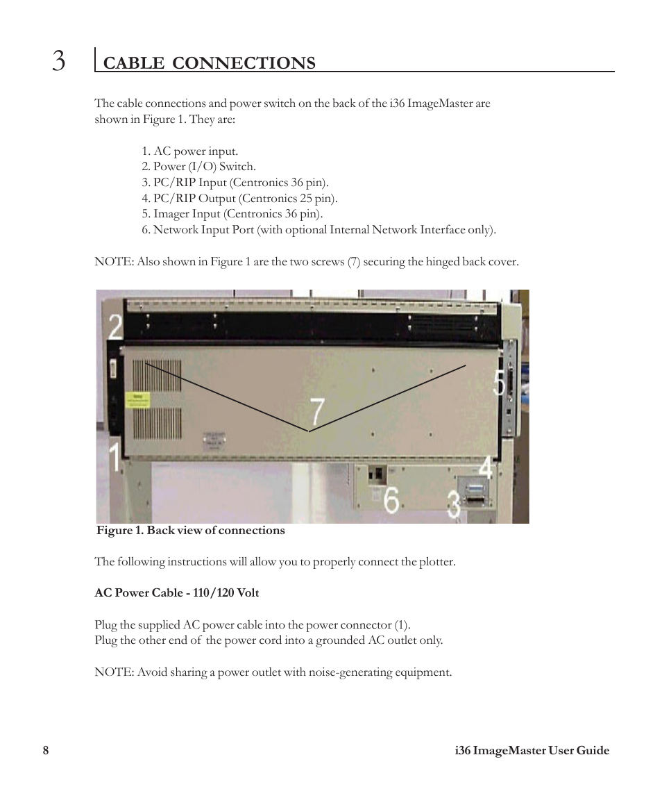 Cable connections | iSys i36 User Manual | Page 7 / 30