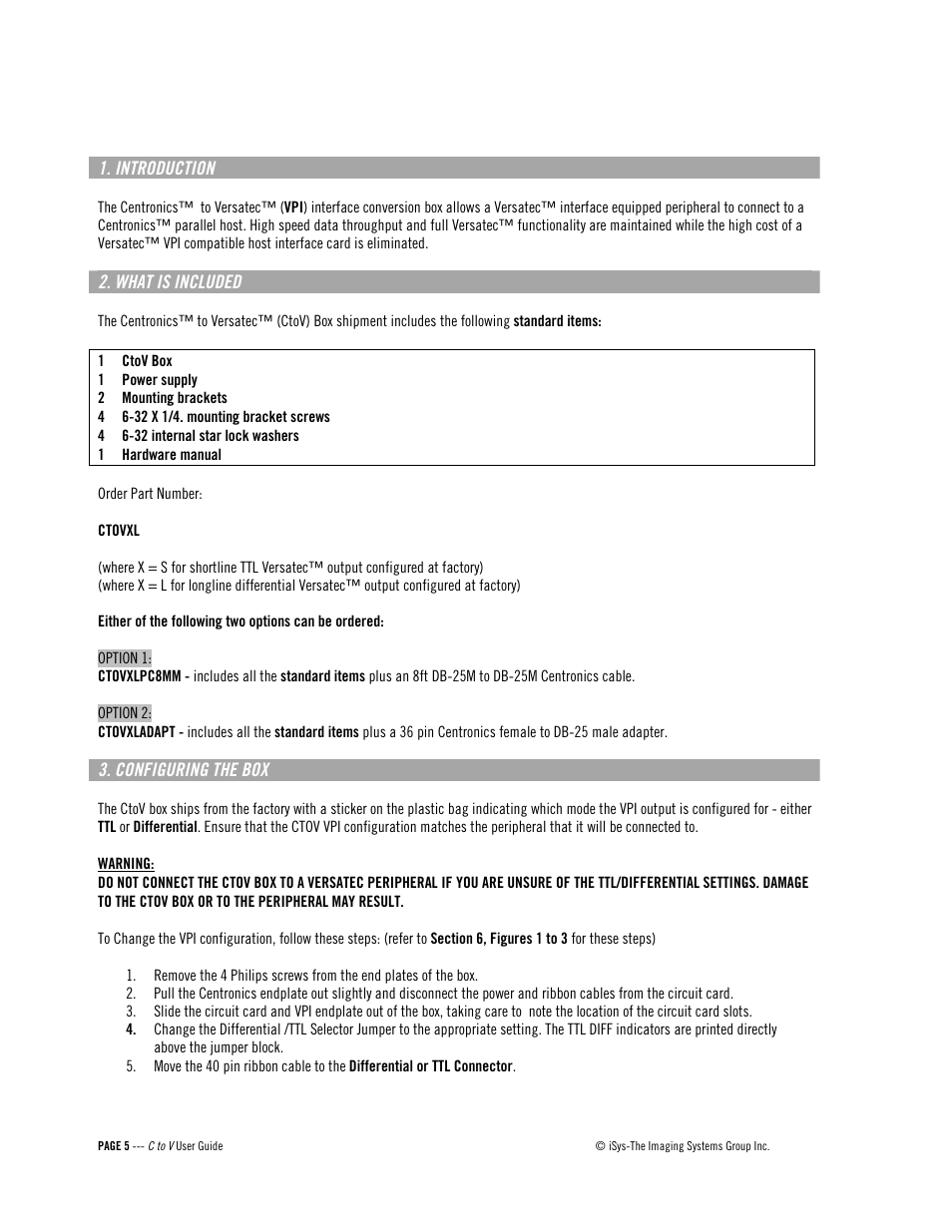 iSys C to V User Manual | Page 5 / 12