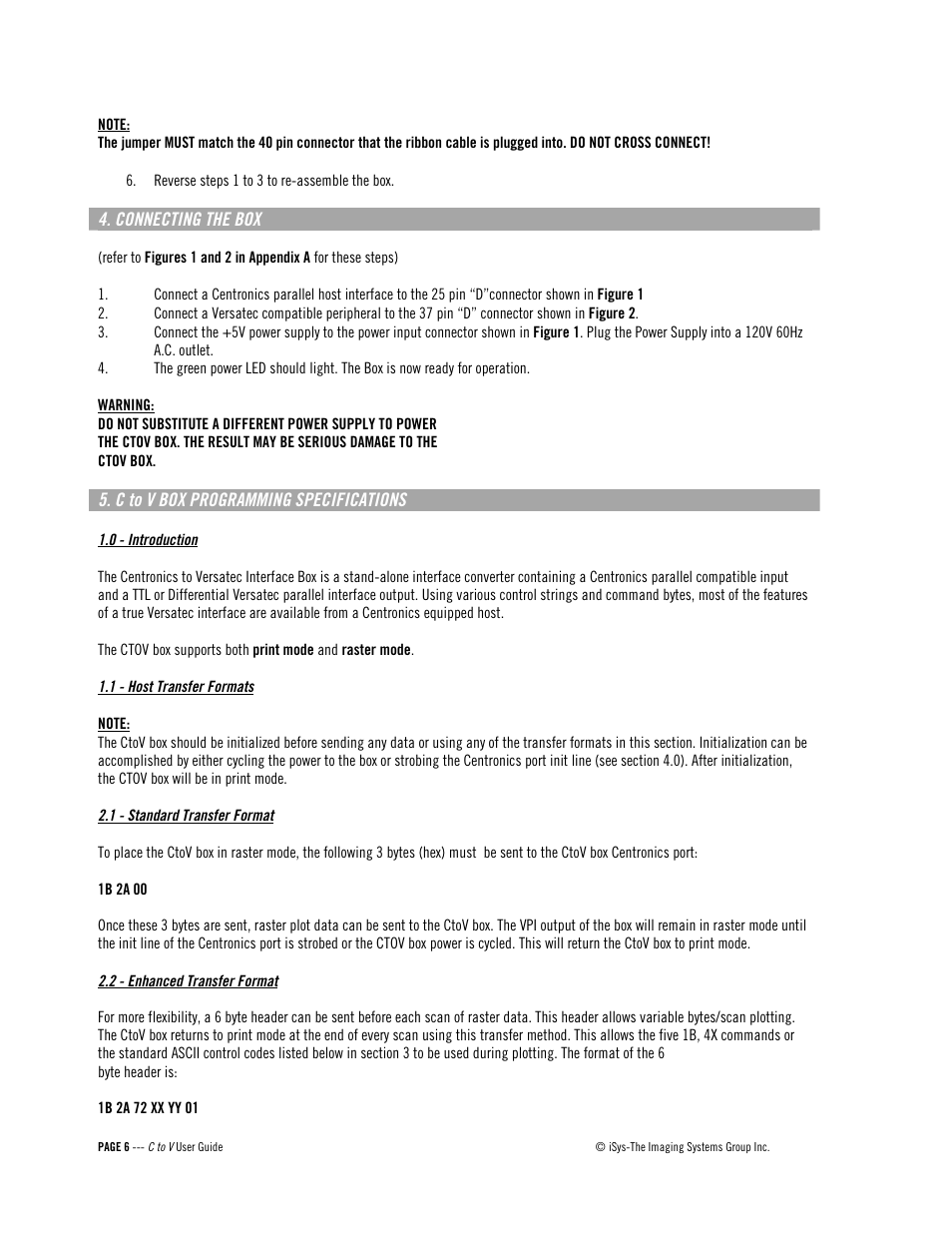 iSys C to V User Manual | Page 6 / 12