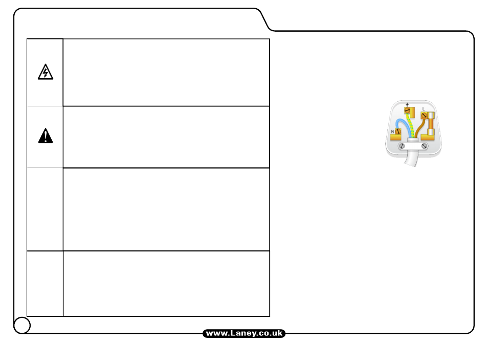 Important safety instructions | Laney LV200 User Manual | Page 6 / 16