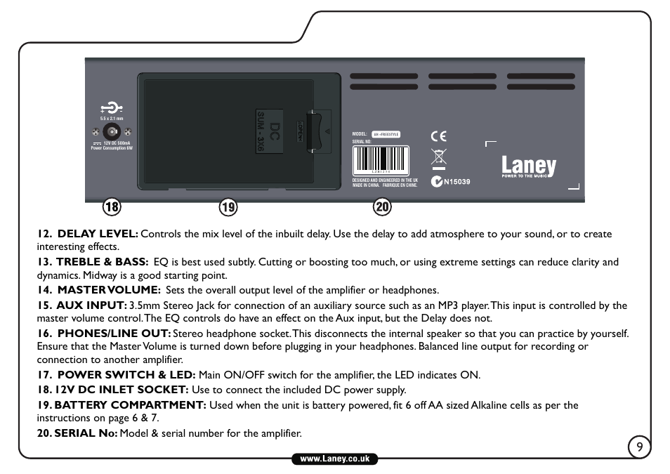 Laney AH-FREESTYLE User Manual | Page 9 / 12