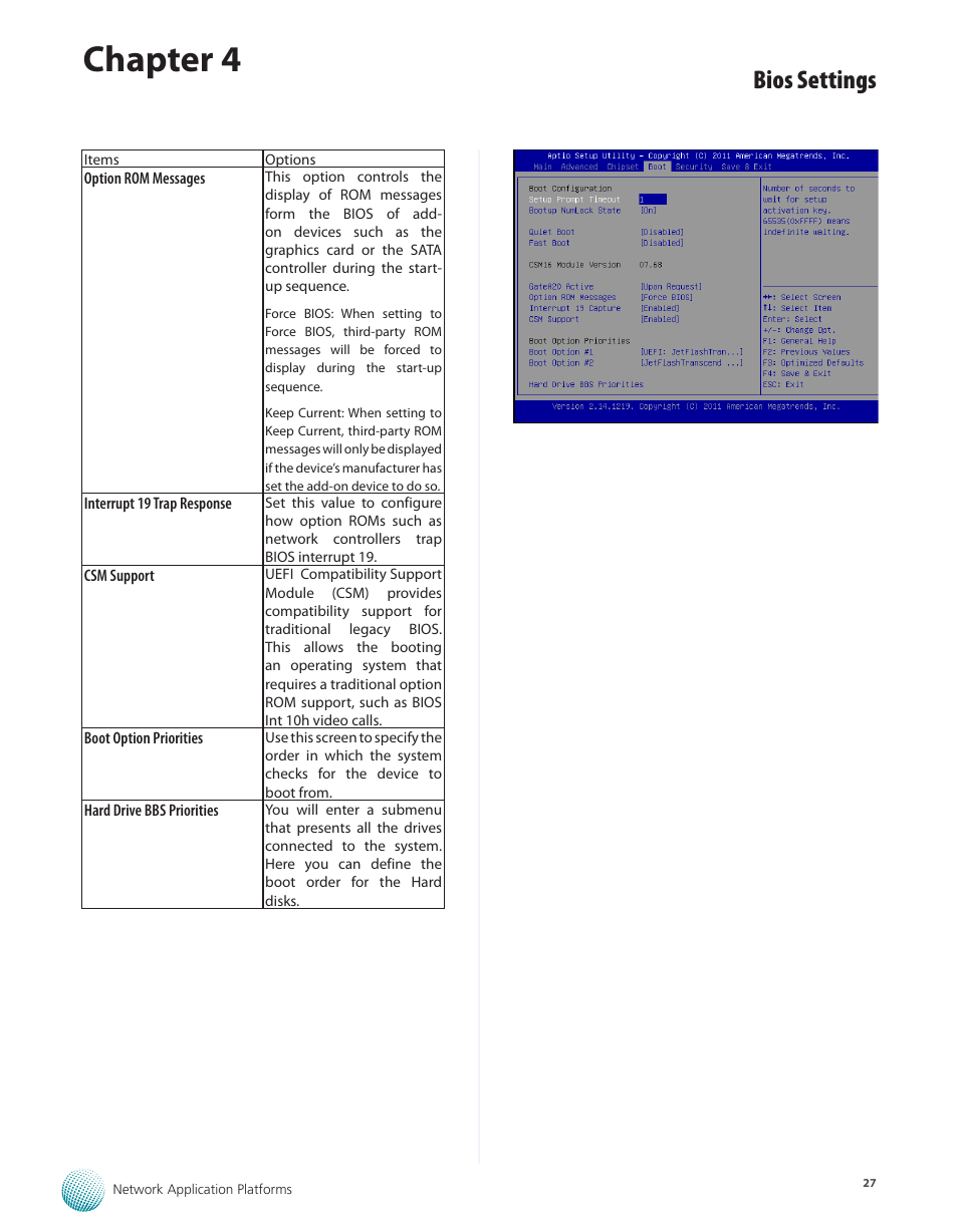 Chapter 4, Bios settings | Lanner FW-5330 User Manual | Page 30 / 38