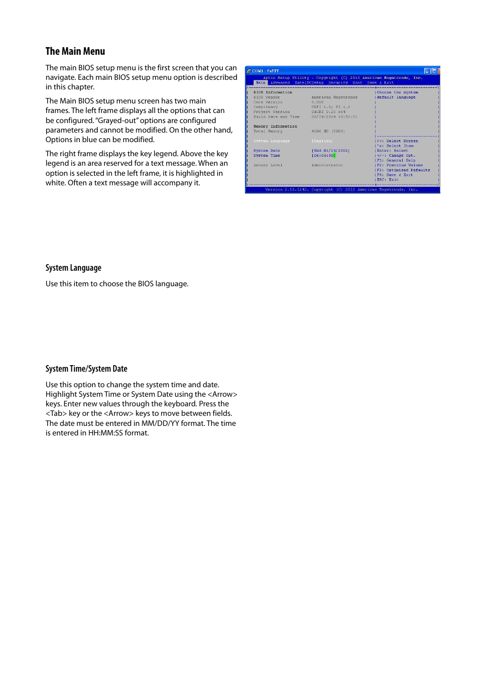 The main menu | Lanner FW-7525 User Manual | Page 22 / 41