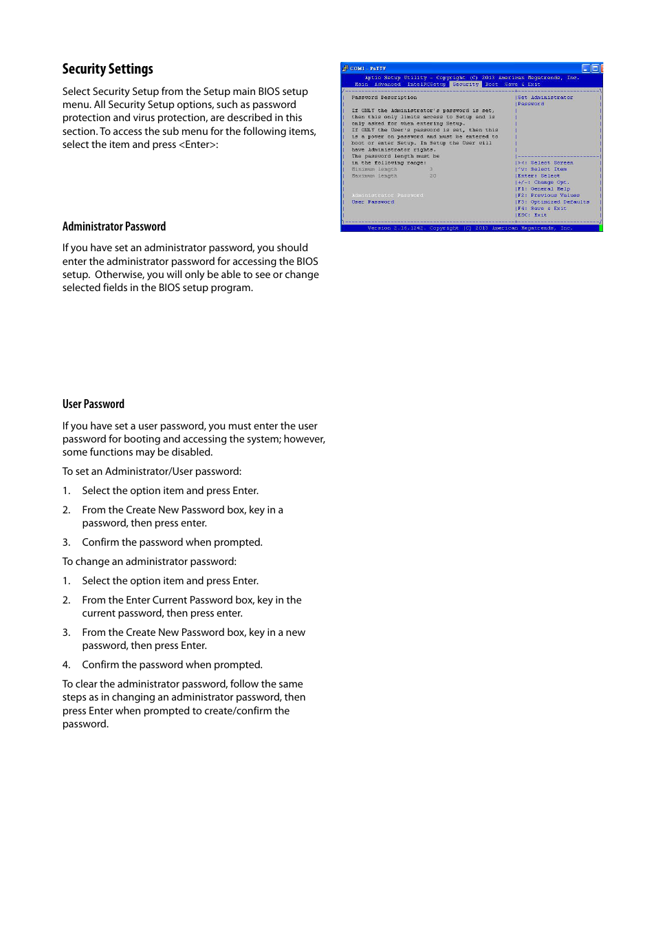 Security settings | Lanner FW-7525 User Manual | Page 33 / 41
