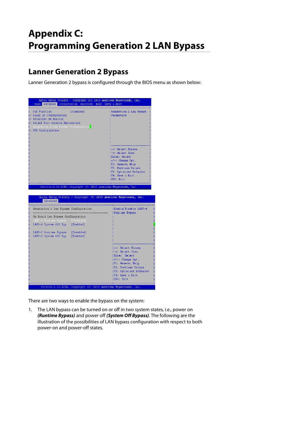 Appendix c: programming generation 2 lan bypass, Lanner generation 2 bypass | Lanner FW-7525 User Manual | Page 37 / 41