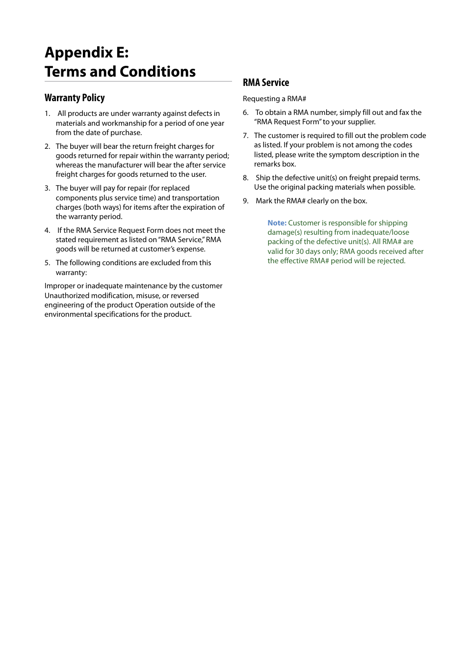 Appendix e: terms and conditions, Warranty policy, Rma service | Lanner FW-7525 User Manual | Page 40 / 41