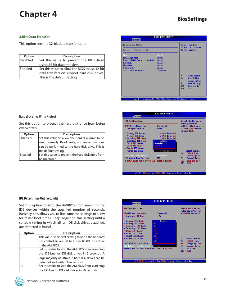 Chapter 4, Bios settings | Lanner FW-7540 User Manual | Page 27 / 47