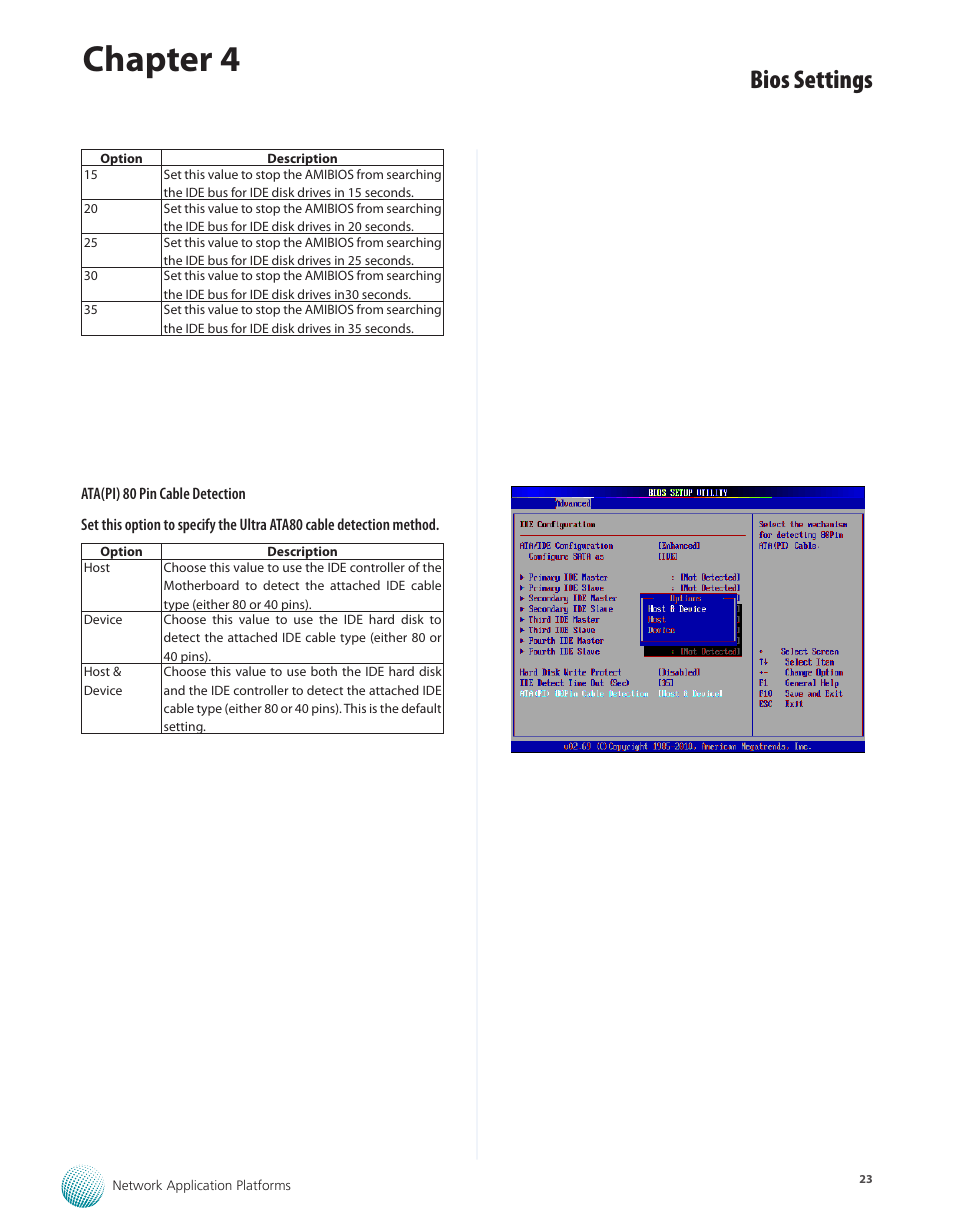 Chapter 4, Bios settings | Lanner FW-7540 User Manual | Page 28 / 47