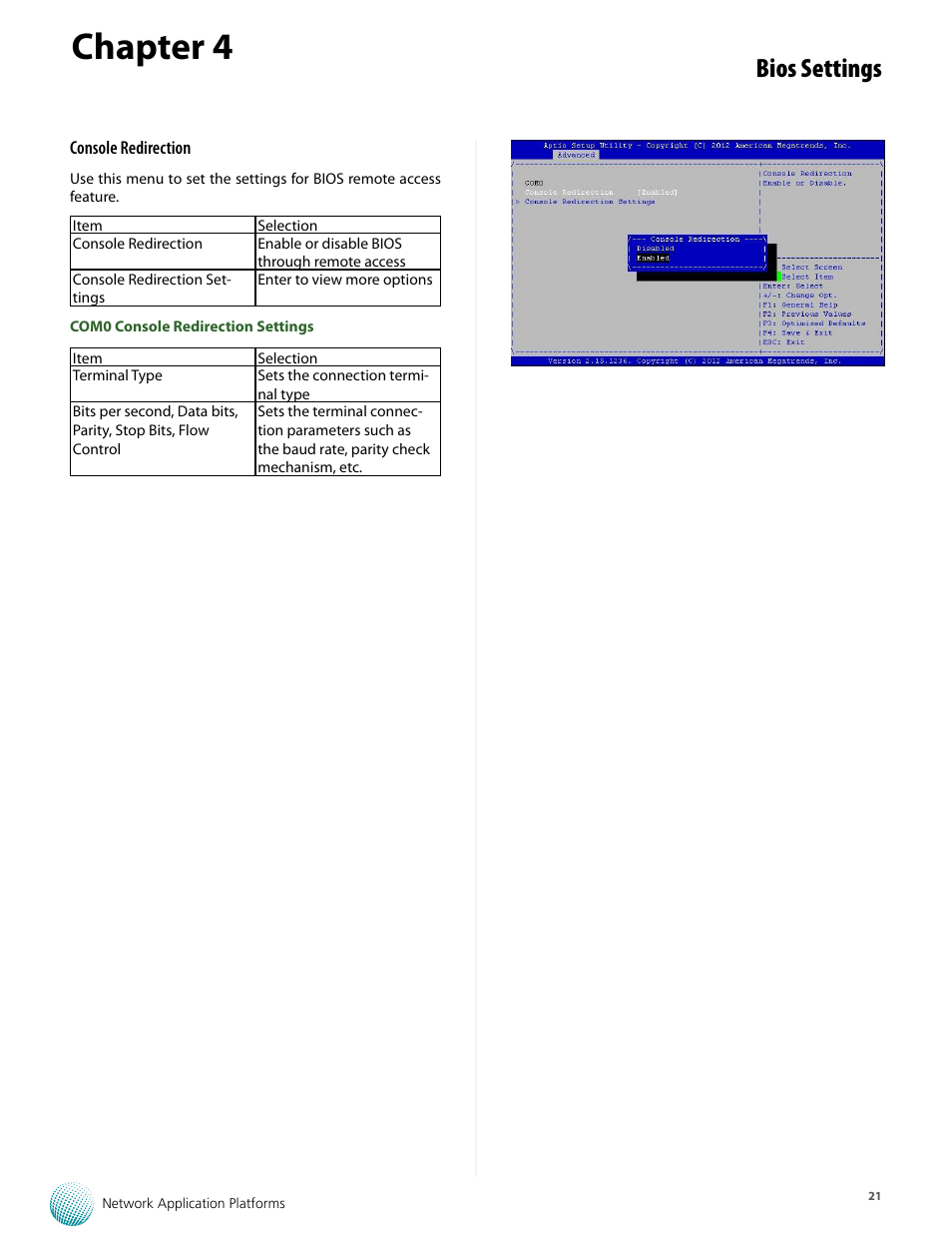 Chapter 4, Bios settings | Lanner FW-7573 User Manual | Page 26 / 44