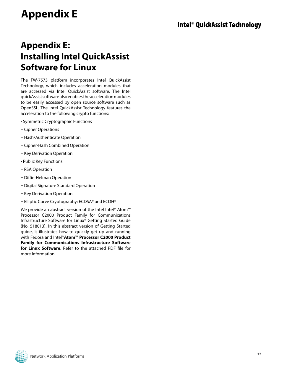 Appendix e, Intel ® quickassist technology | Lanner FW-7573 User Manual | Page 42 / 44