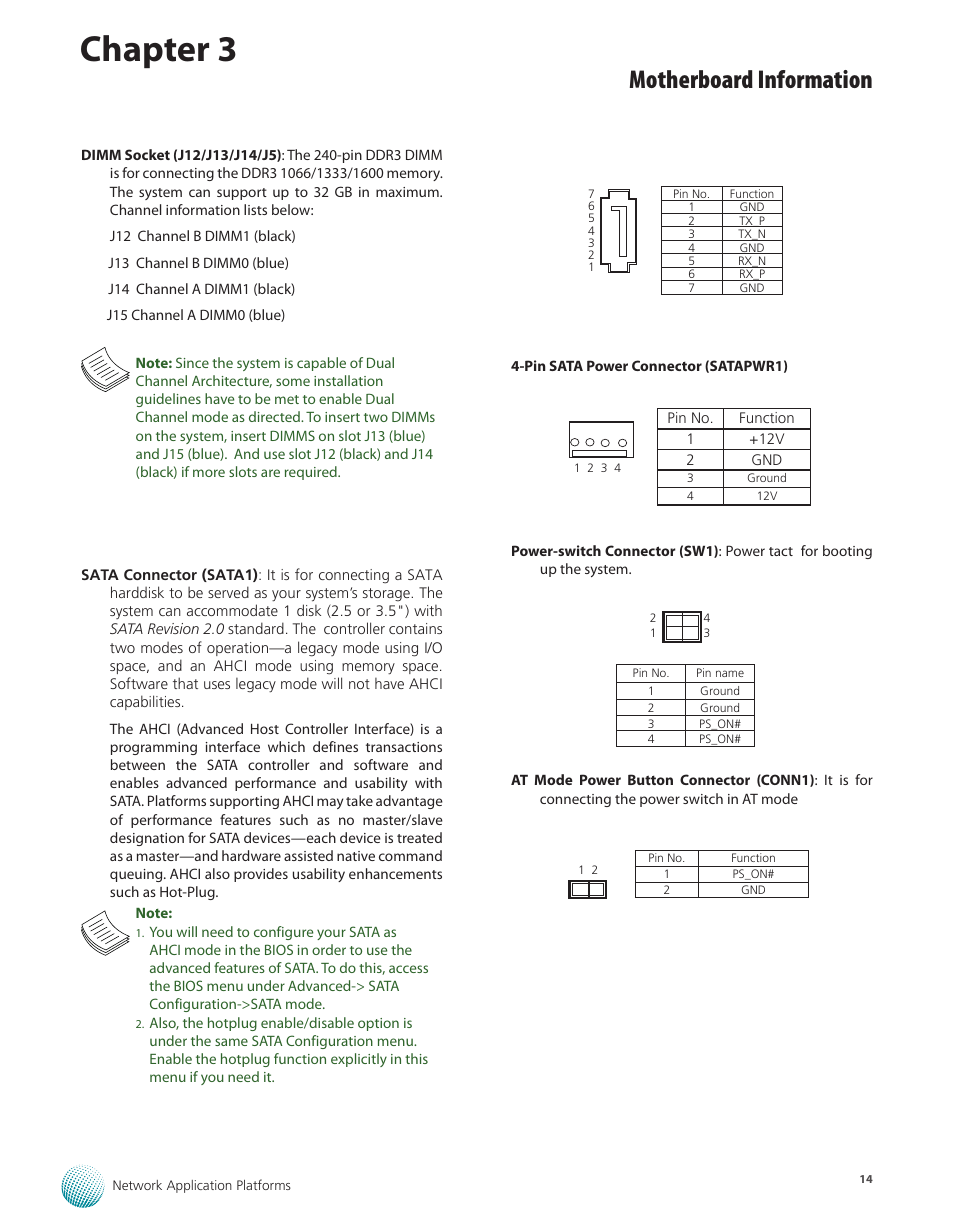 Chapter 3, Motherboard information | Lanner FW-7575 User Manual | Page 19 / 48