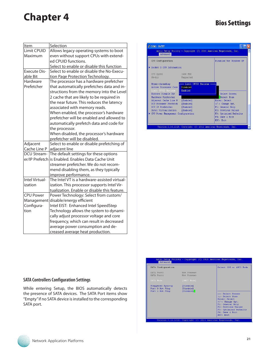 Chapter 4, Bios settings | Lanner FW-7575 User Manual | Page 26 / 48