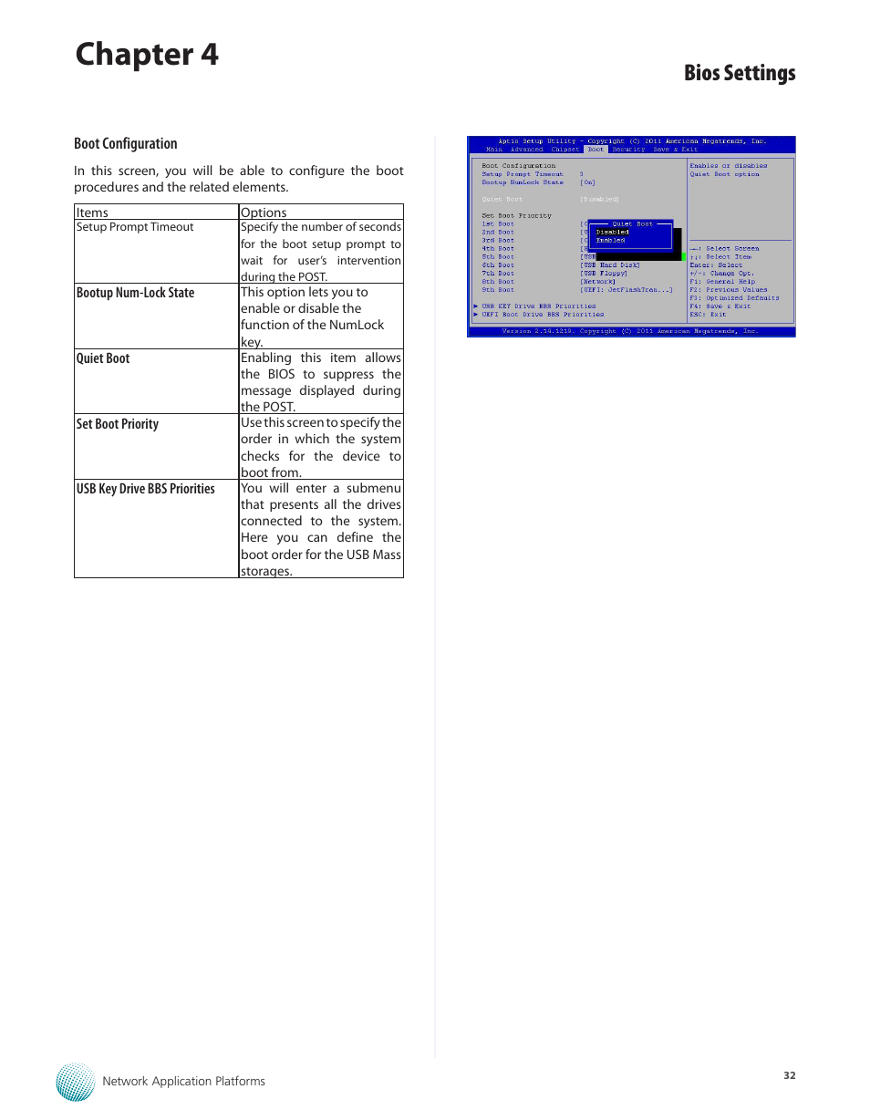 Chapter 4, Bios settings | Lanner FW-7575 User Manual | Page 37 / 48