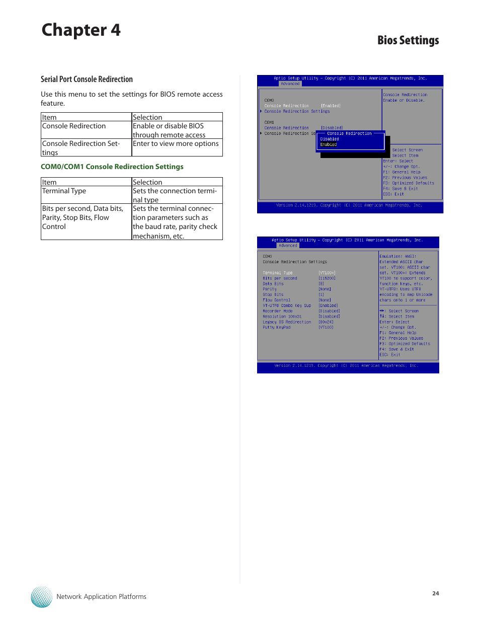 Chapter 4, Bios settings | Lanner FW-7582 User Manual | Page 28 / 42