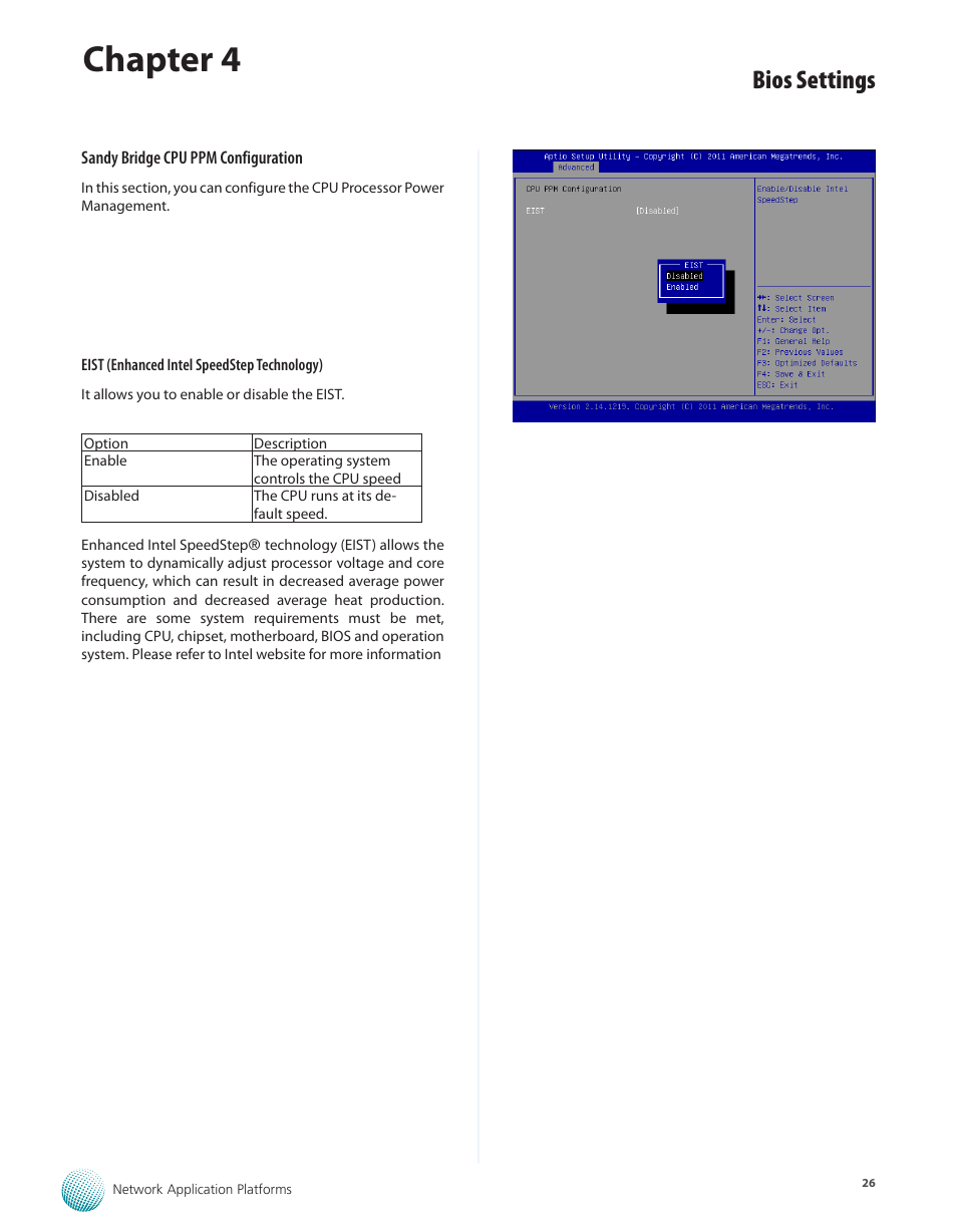 Chapter 4, Bios settings | Lanner FW-7582 User Manual | Page 30 / 42