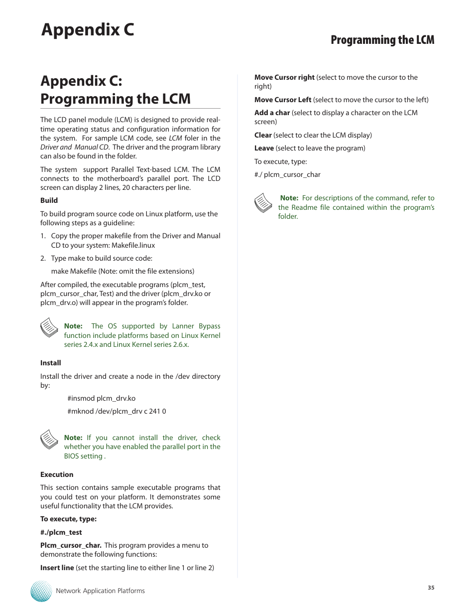 Appendix c: programming the lcm, Appendix c, Programming the lcm | Lanner FW-7582 User Manual | Page 39 / 42