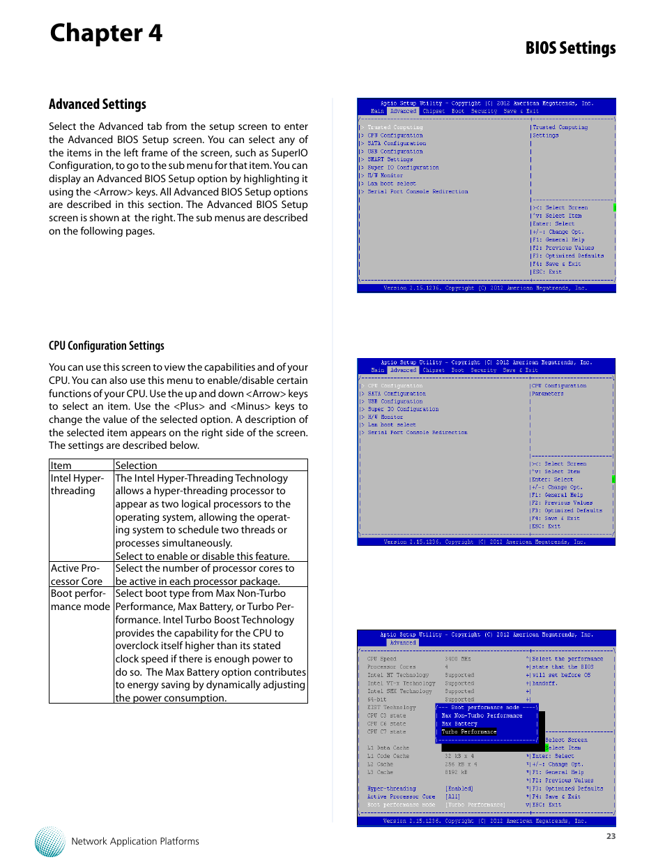 Chapter 4, Bios settings, Advanced settings | Lanner FW-8759 User Manual | Page 29 / 47
