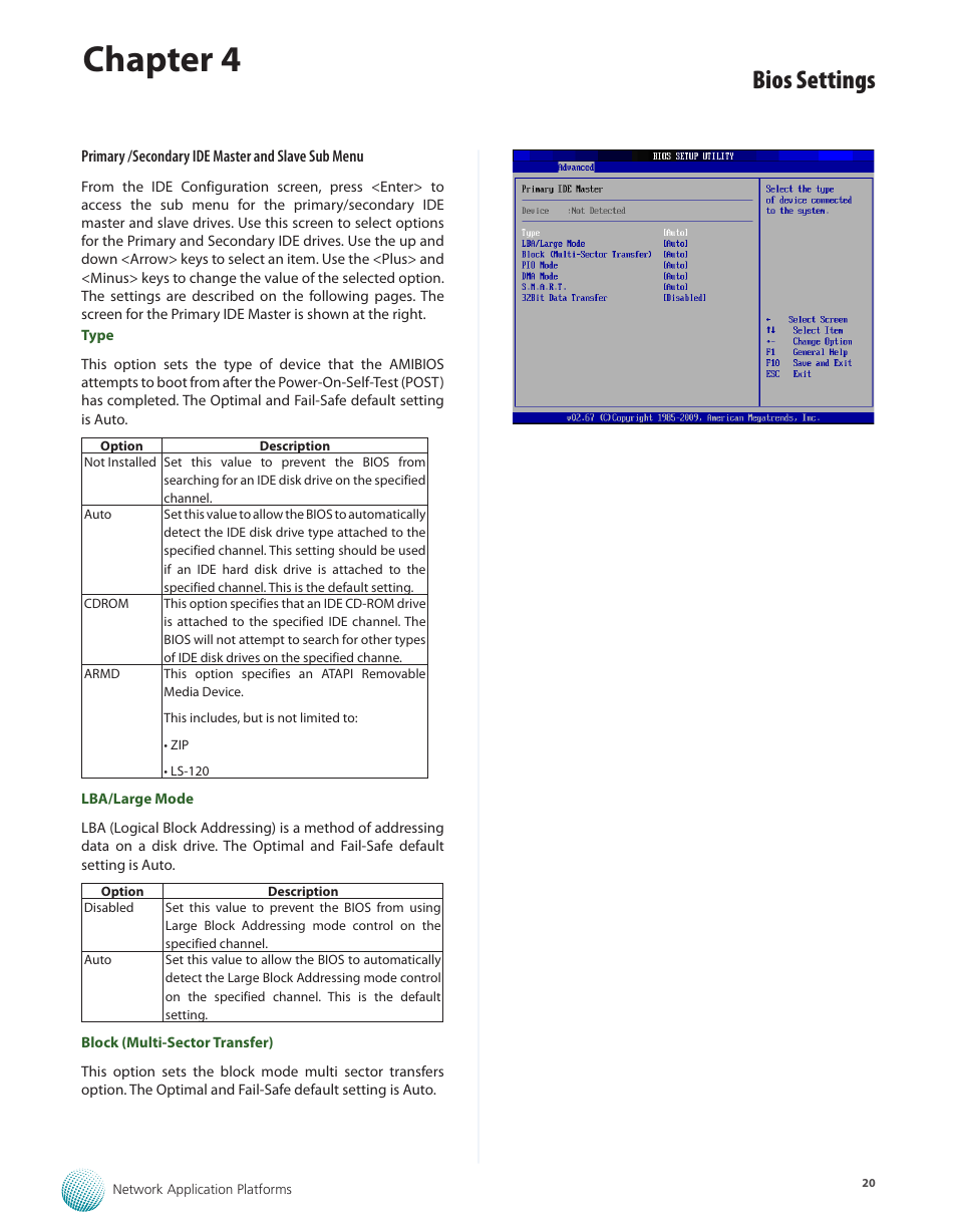 Chapter 4, Bios settings | Lanner FW-8760 User Manual | Page 25 / 53