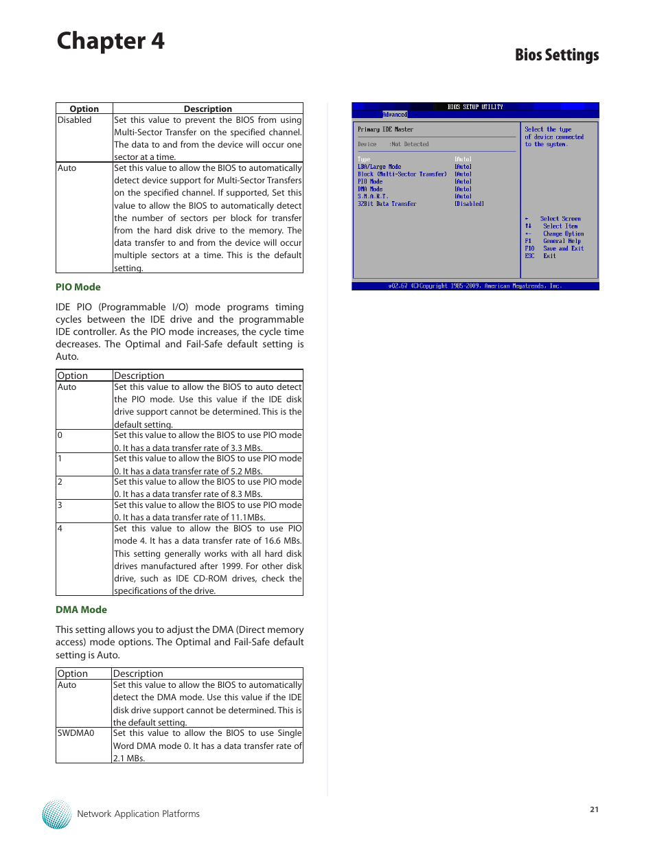 Chapter 4, Bios settings | Lanner FW-8760 User Manual | Page 26 / 53
