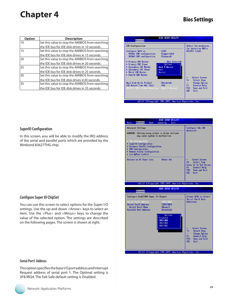Chapter 4, Bios settings | Lanner FW-8760 User Manual | Page 29 / 53