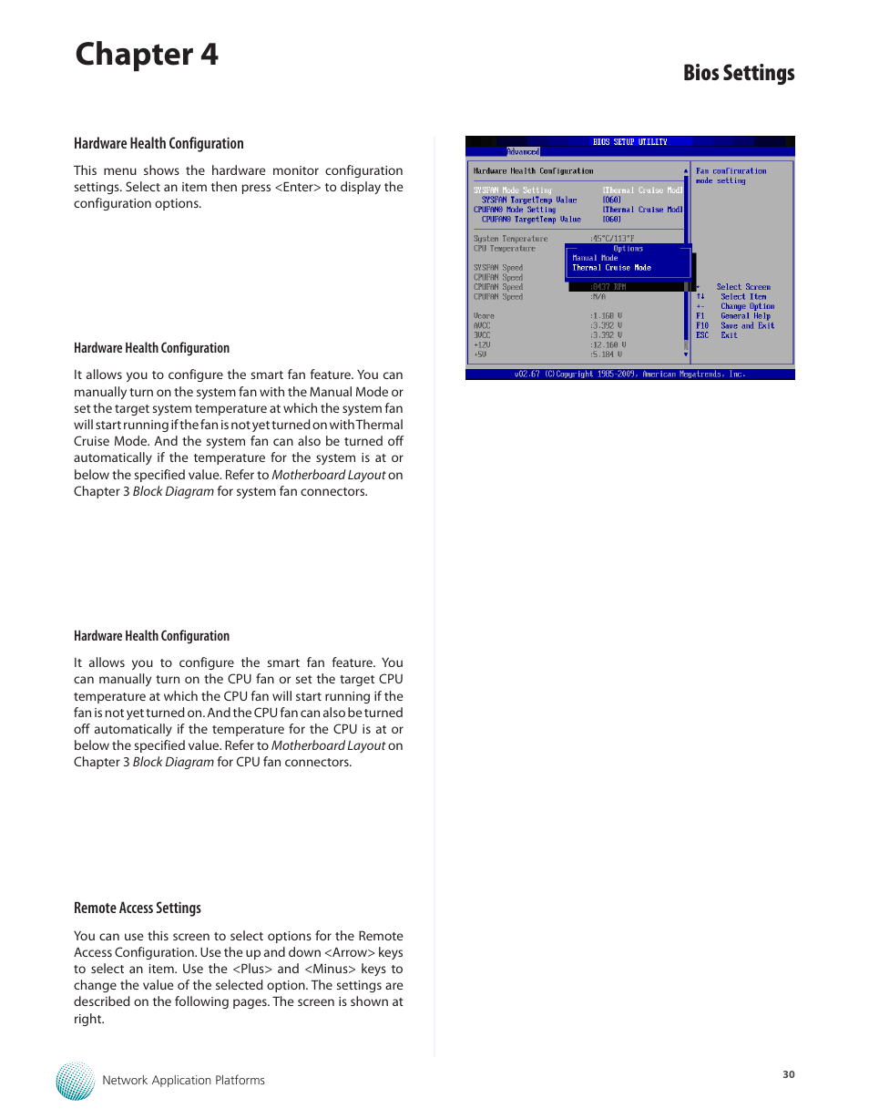 Chapter 4, Bios settings | Lanner FW-8760 User Manual | Page 35 / 53
