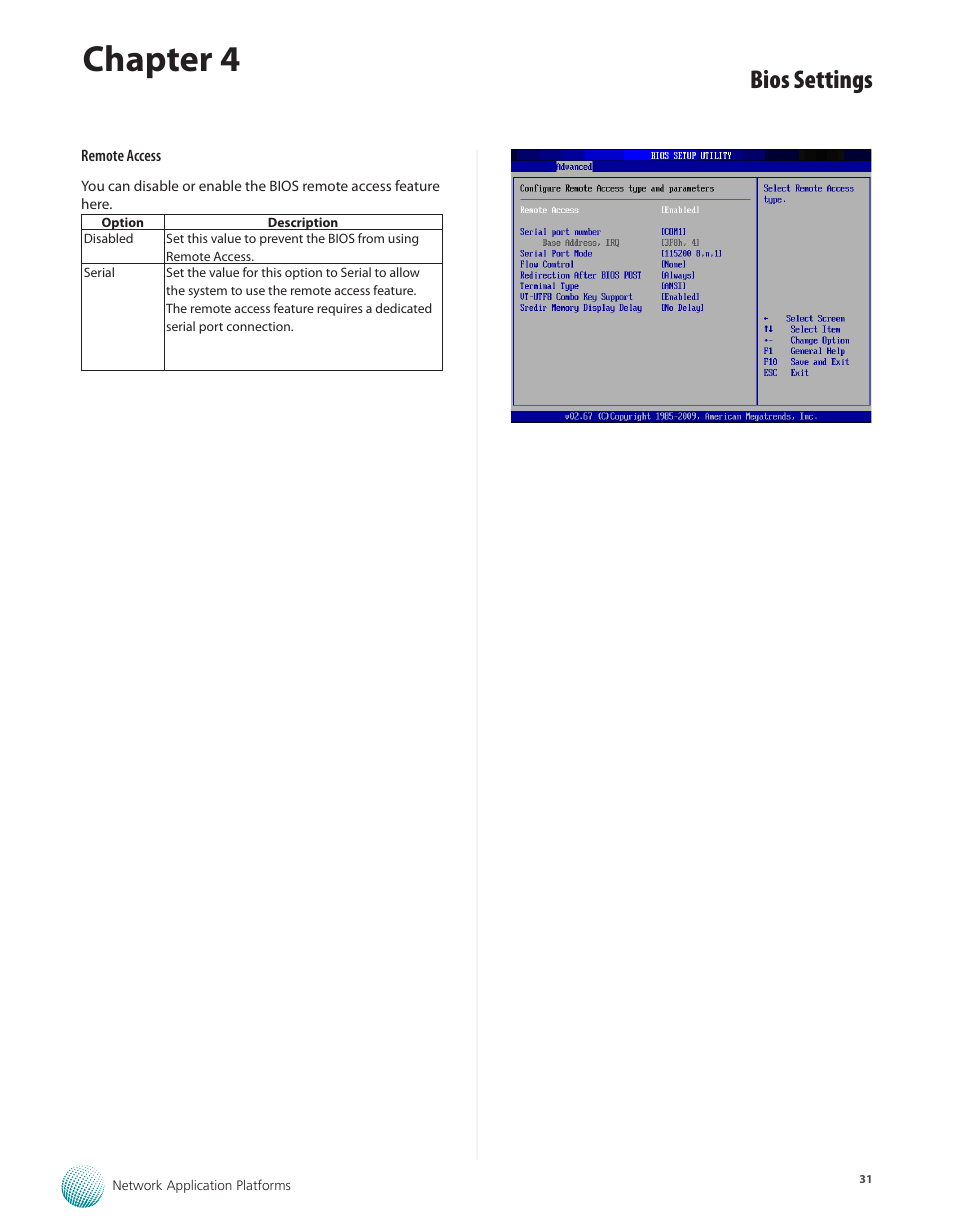 Chapter 4, Bios settings | Lanner FW-8760 User Manual | Page 36 / 53
