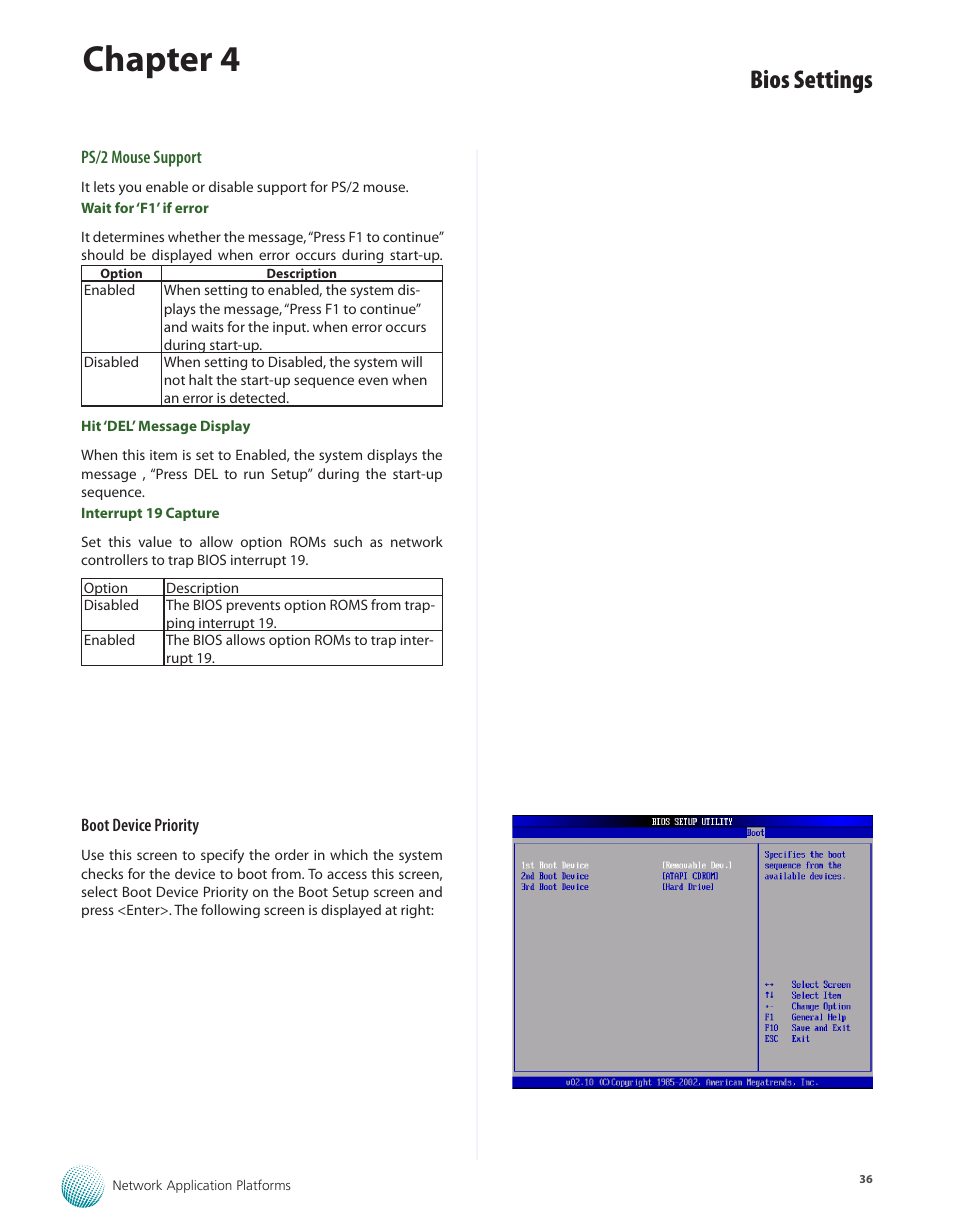 Chapter 4, Bios settings | Lanner FW-8760 User Manual | Page 41 / 53