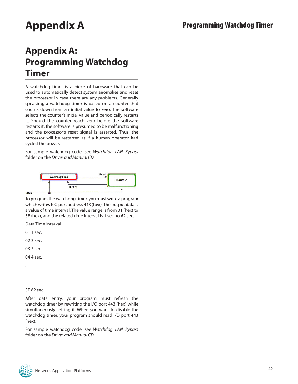 Appendix a: programming watchdog timer, Appendix a, Programming watchdog timer | Lanner FW-8760 User Manual | Page 45 / 53