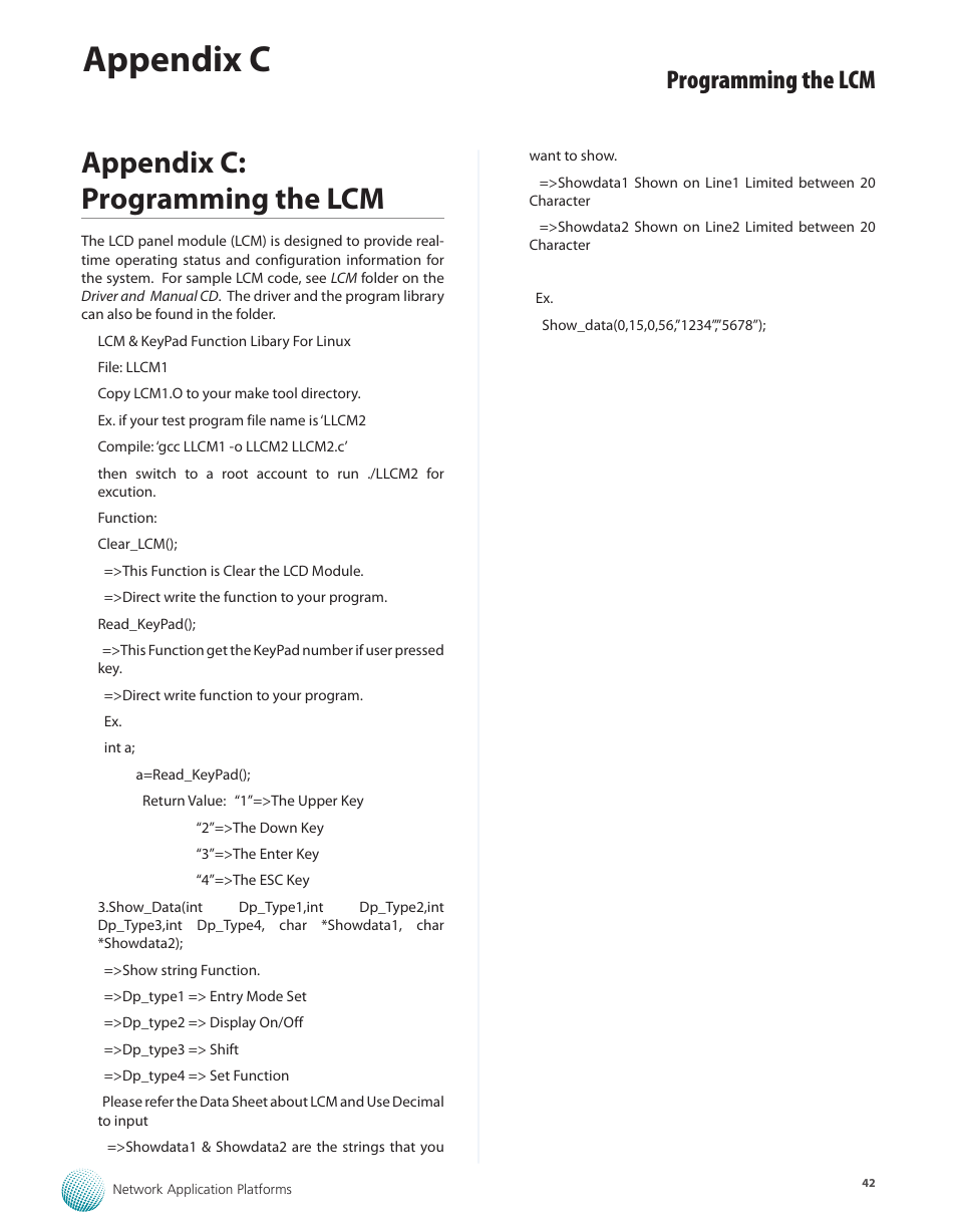 Appendix c: programming the lcm, Appendix c, Programming the lcm | Lanner FW-8760 User Manual | Page 47 / 53