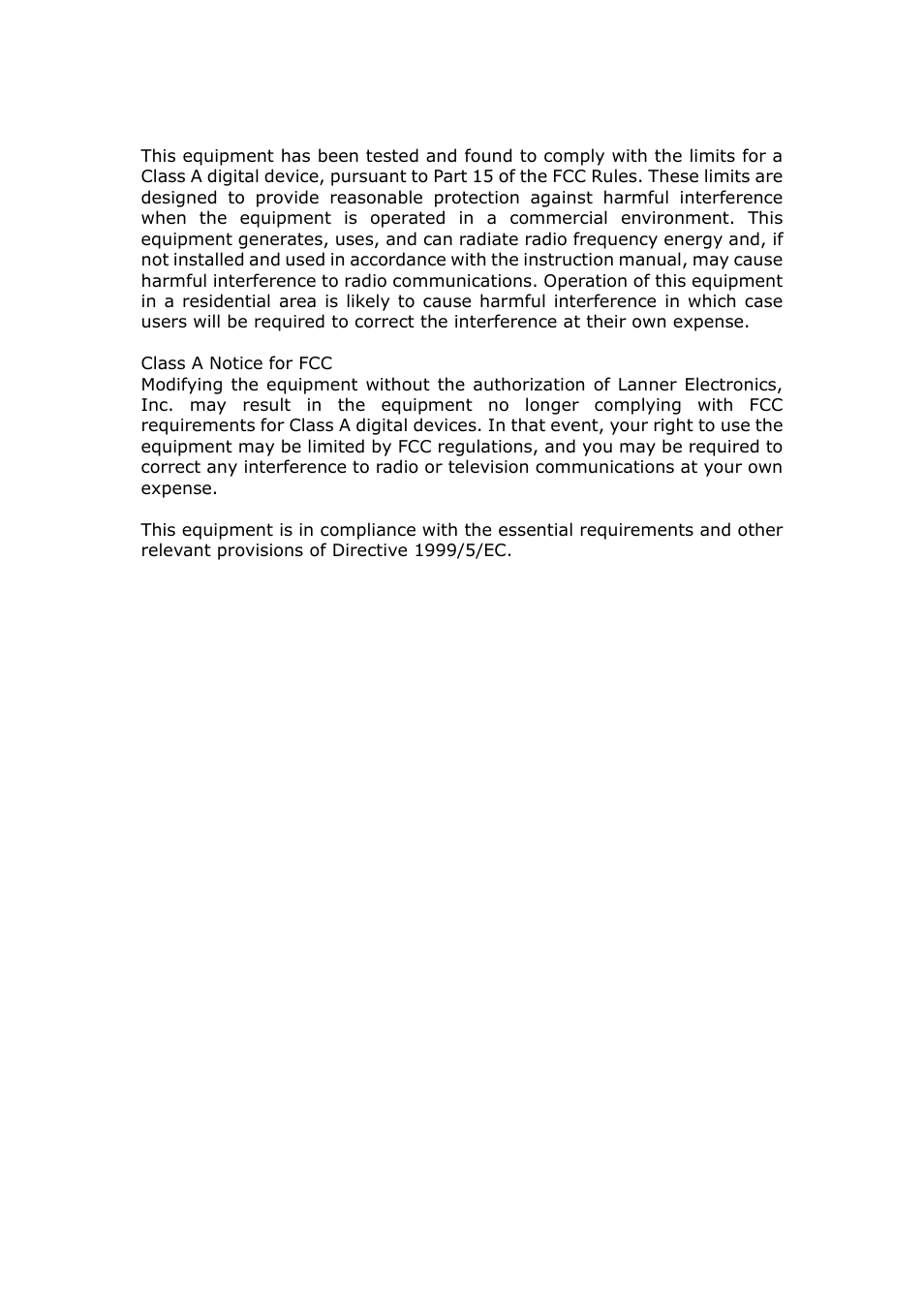 Emc notice | Lanner FW-8892 User Manual | Page 5 / 58