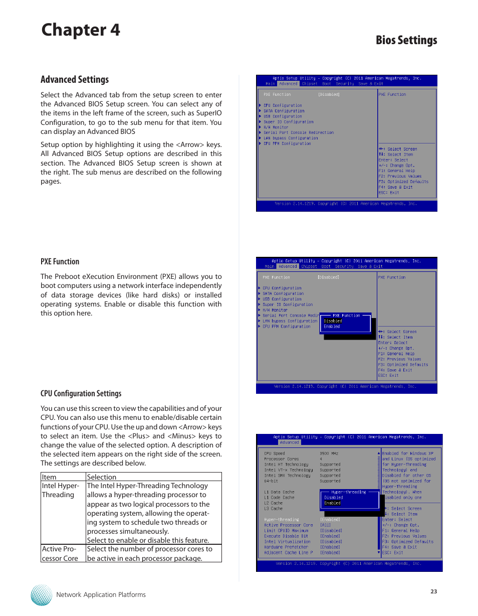 Advanced settings, Chapter 4, Bios settings | Lanner FX-3210 User Manual | Page 28 / 54
