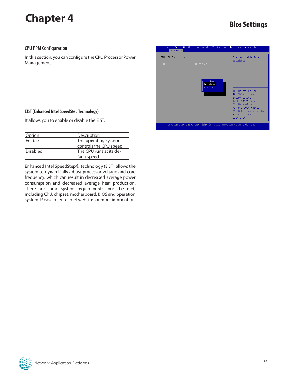 Chapter 4, Bios settings | Lanner FX-3210 User Manual | Page 37 / 54