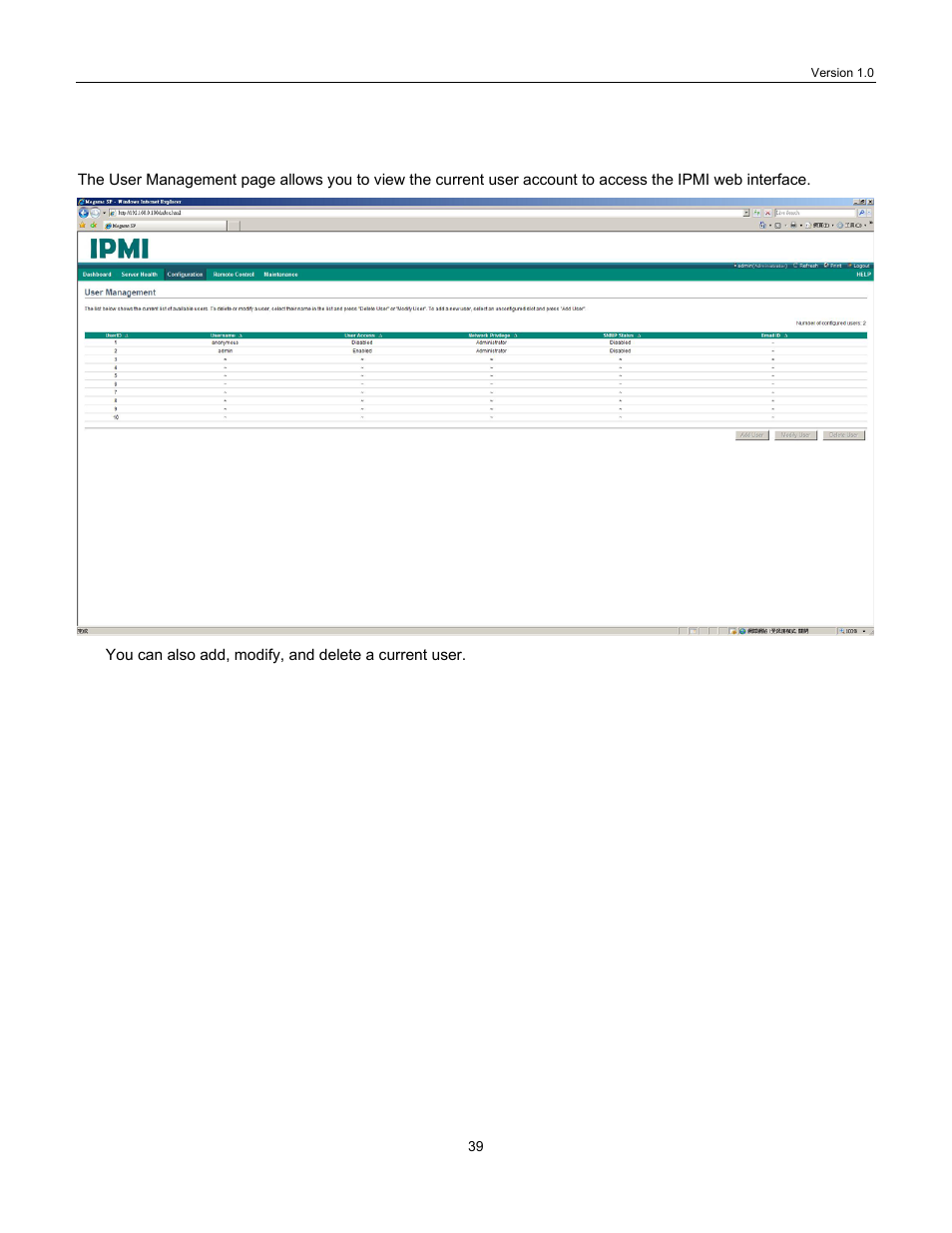 4 users, Users | Lanner IPMI User Manual | Page 41 / 56