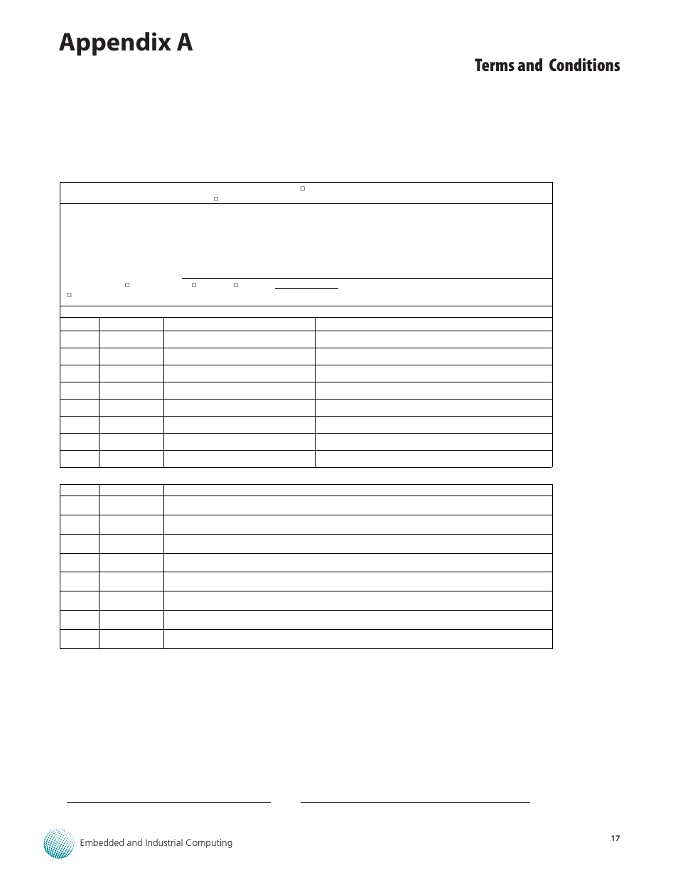 Appendix a, Terms and conditions, Rma service request form | Lanner MR-320 User Manual | Page 20 / 20