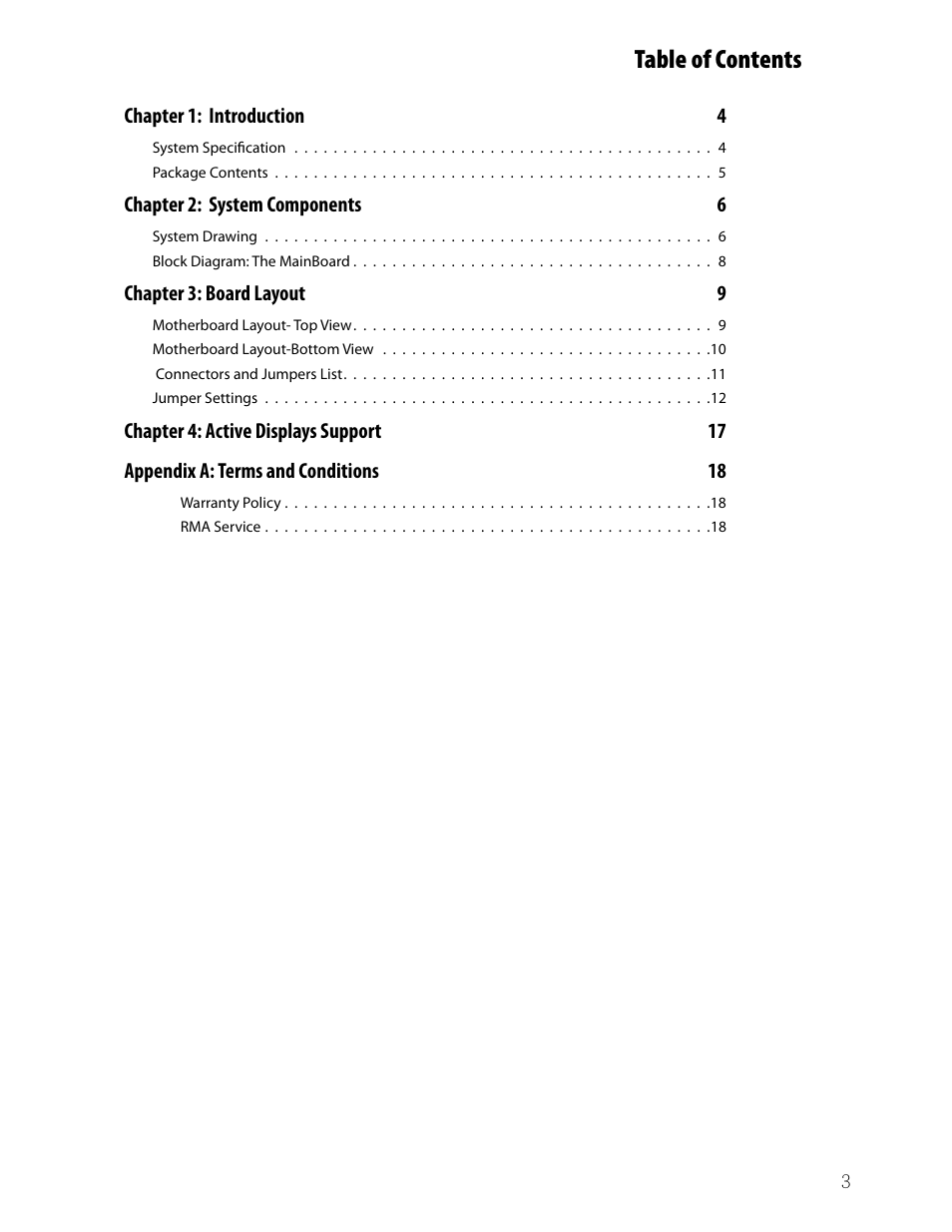 Ttat table of contents beable of contents | Lanner VES-270 User Manual | Page 3 / 19