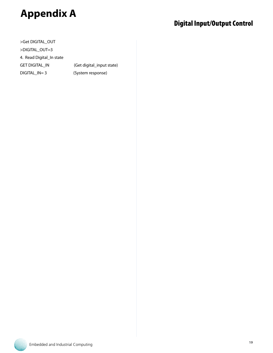 Appendix a, Digital input/output control | Lanner VES-500 User Manual | Page 19 / 21