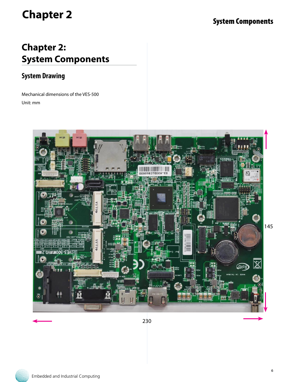 Chapter 2, Chapter 2: system components | Lanner VES-500 User Manual | Page 6 / 21