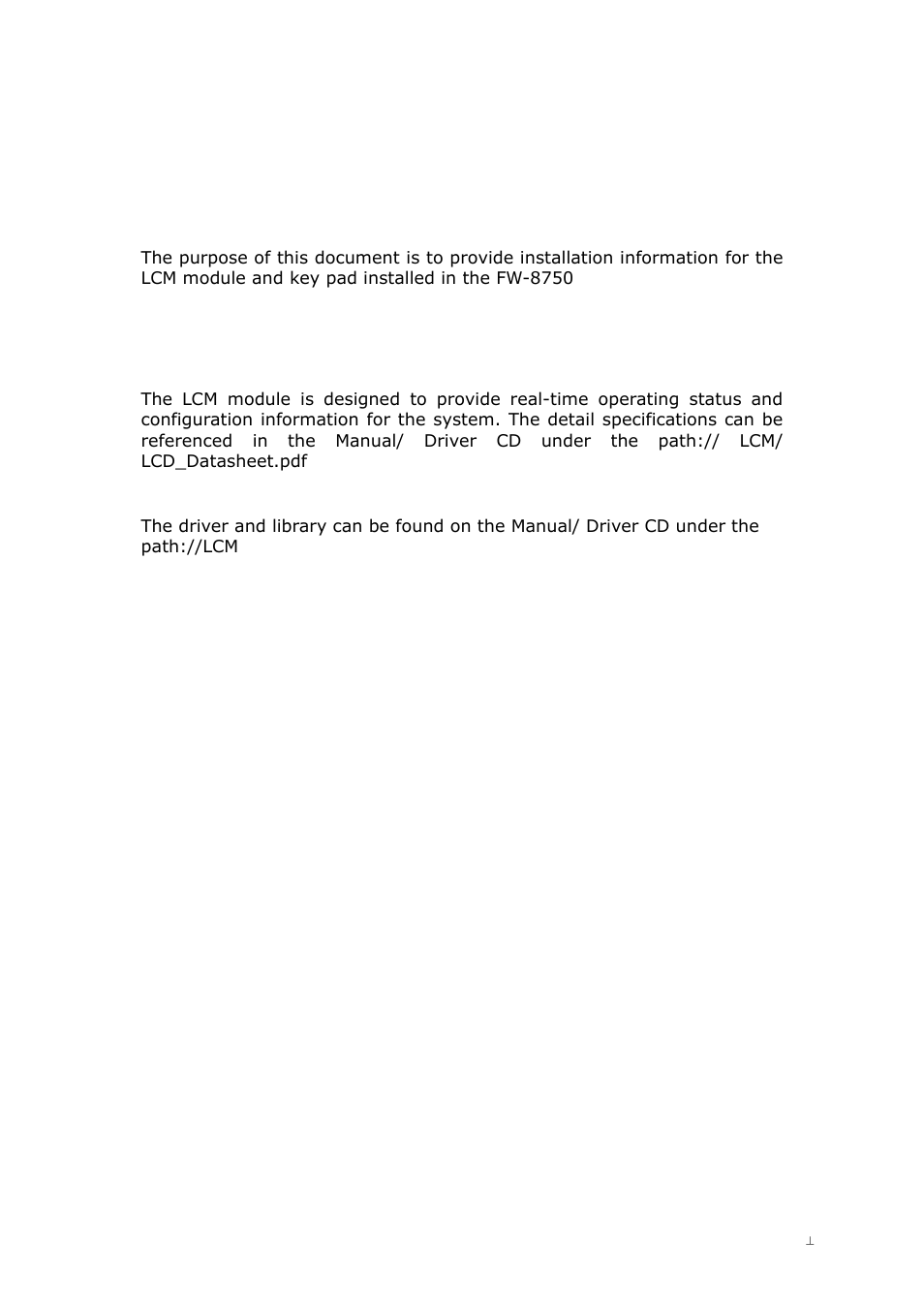 D. appendix d: lcm module and keypad for fw-8750 | Lanner FW-8750 User Manual | Page 41 / 45