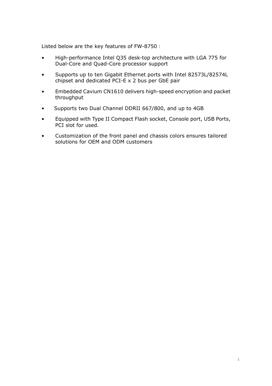 2 features and benefits | Lanner FW-8750 User Manual | Page 8 / 45