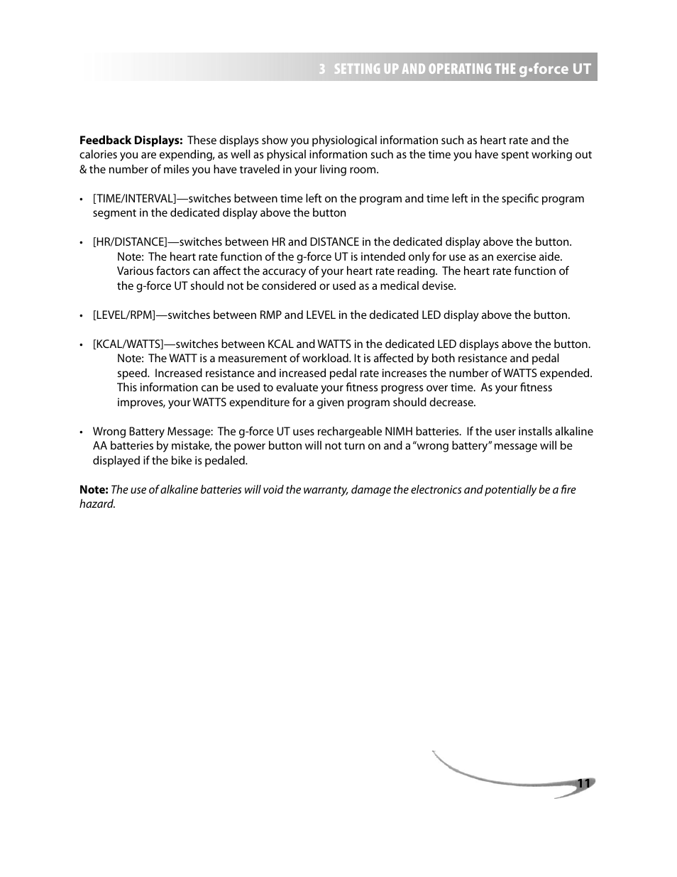 3 setting up and operating the g•force ut | LeMond g-force UT User Manual | Page 11 / 44