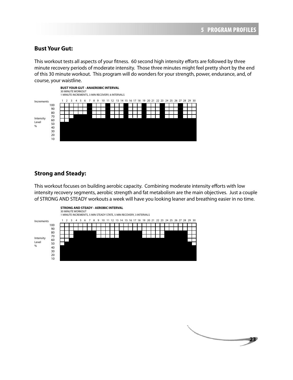 5 program profiles, Bust your gut, Strong and steady | LeMond g-force UT User Manual | Page 23 / 44