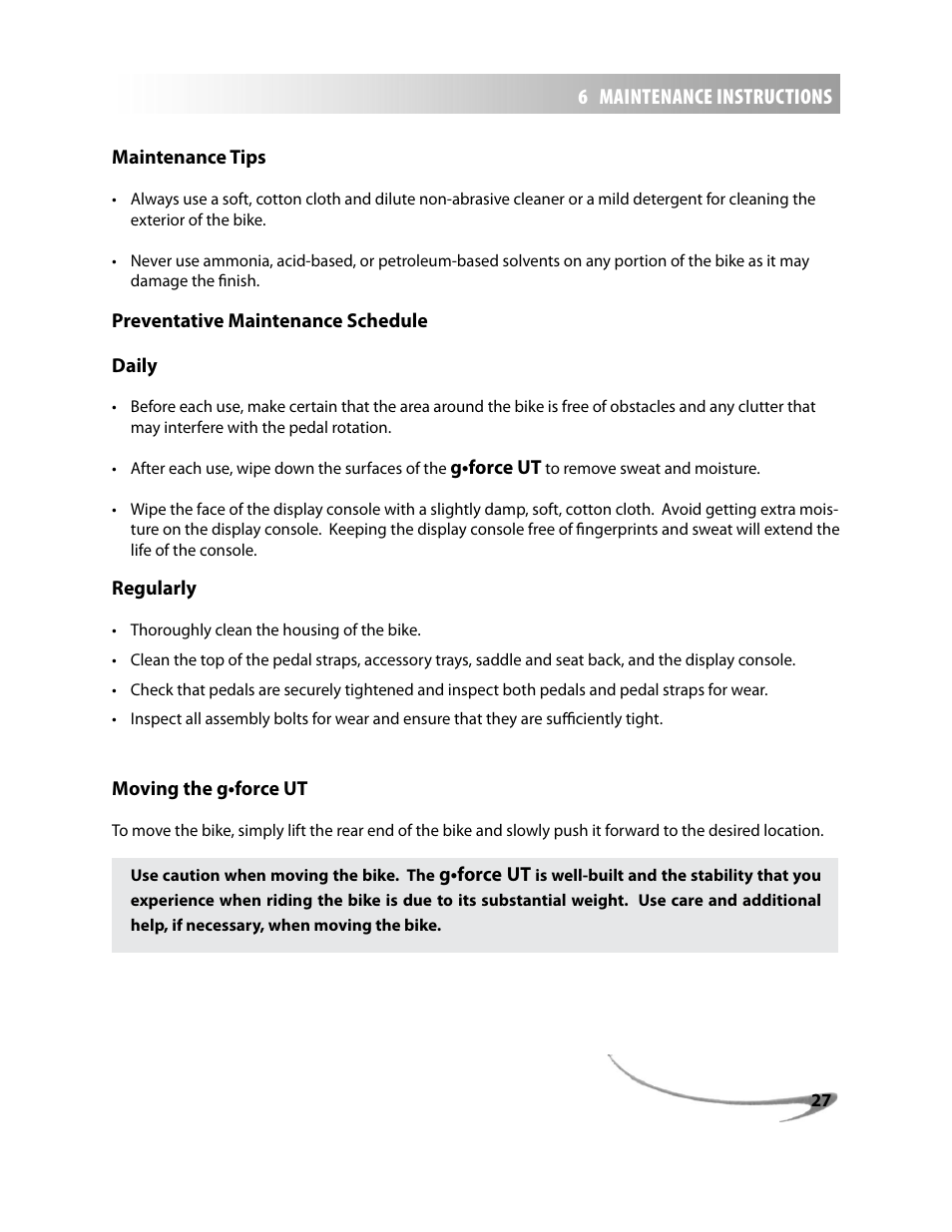 LeMond g-force UT User Manual | Page 27 / 44