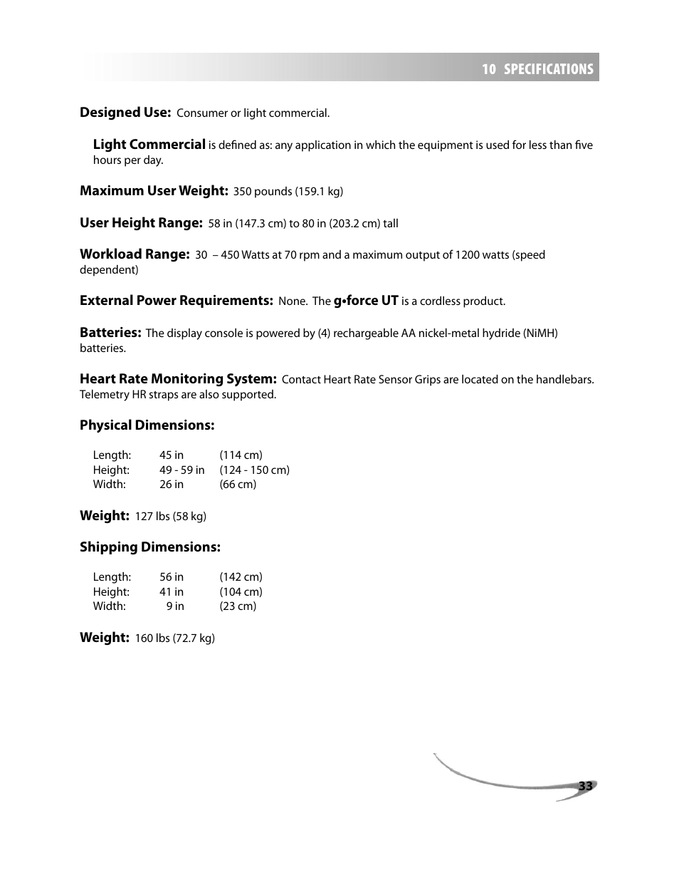 LeMond g-force UT User Manual | Page 33 / 44