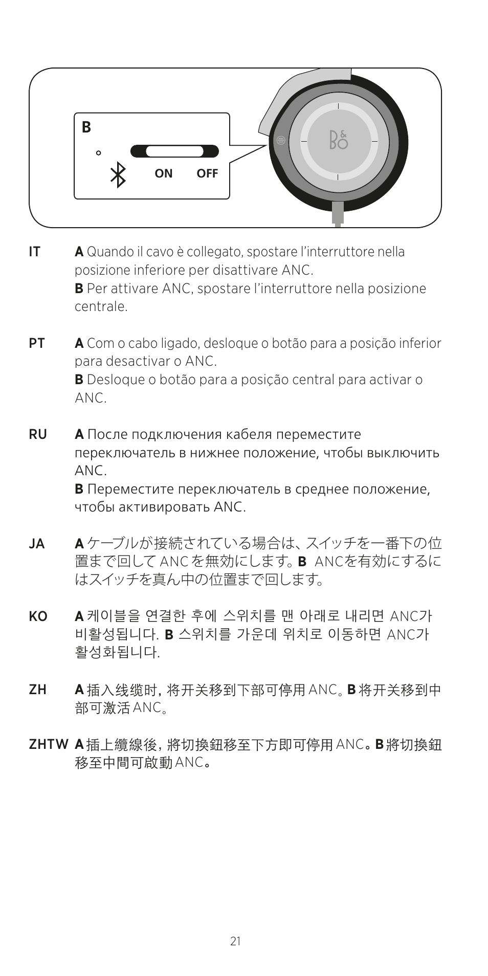 Bang & Olufsen BeoPlay H8 User Manual | Page 21 / 24