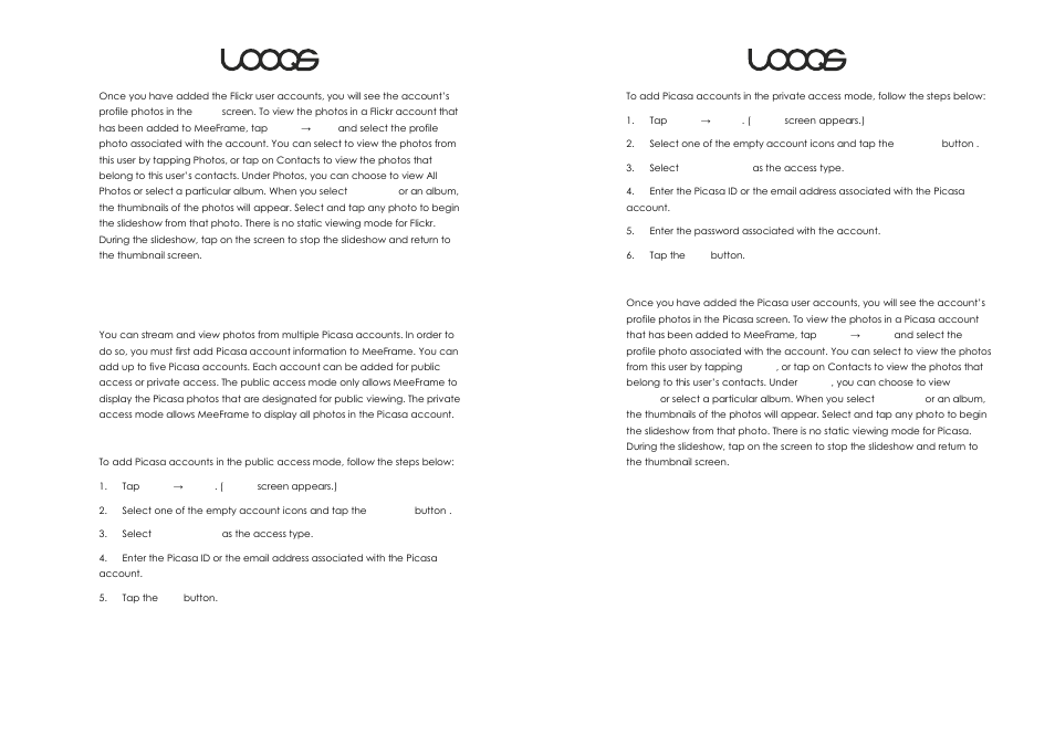 Picasa | LOOQS MeeFrame User Manual | Page 11 / 17