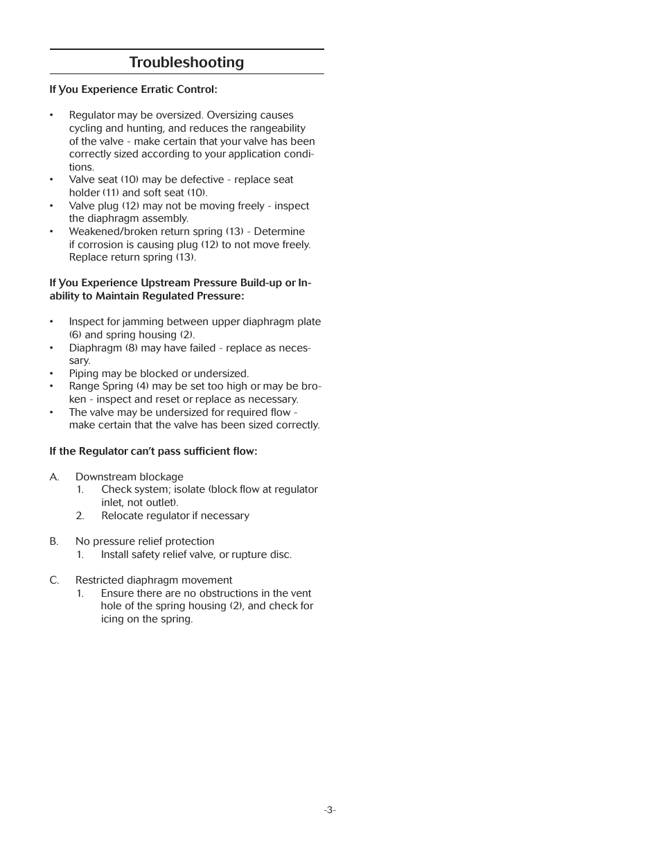 Troubleshooting | LowFlow JBDL Series Back Pressure Valves User Manual | Page 3 / 4