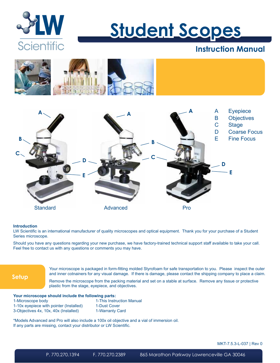 LW Scientific Student Series User Manual | 2 pages