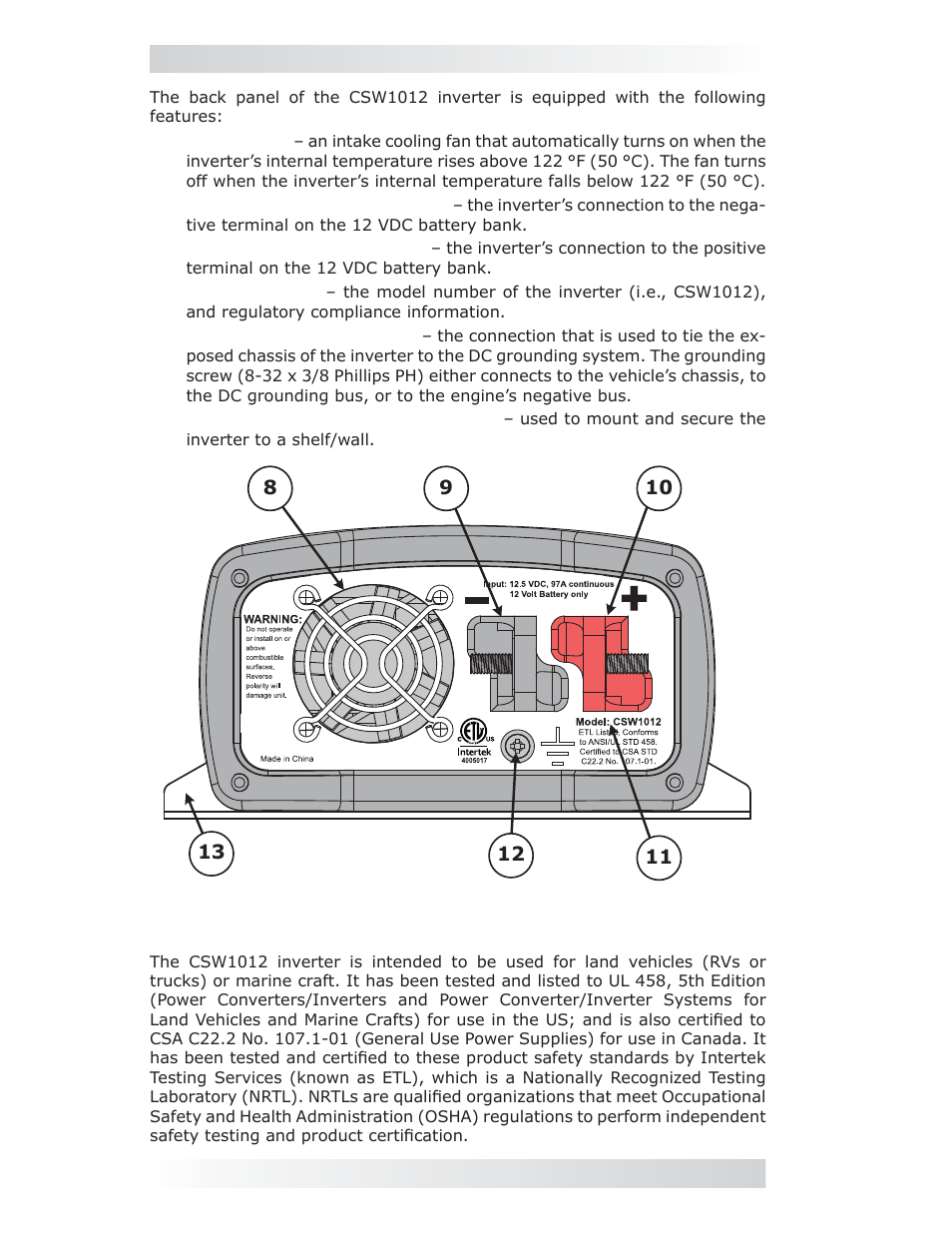 Magnum Energy CSW1012 User Manual | Page 6 / 24